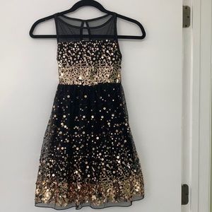 Black and gold formal kids dress